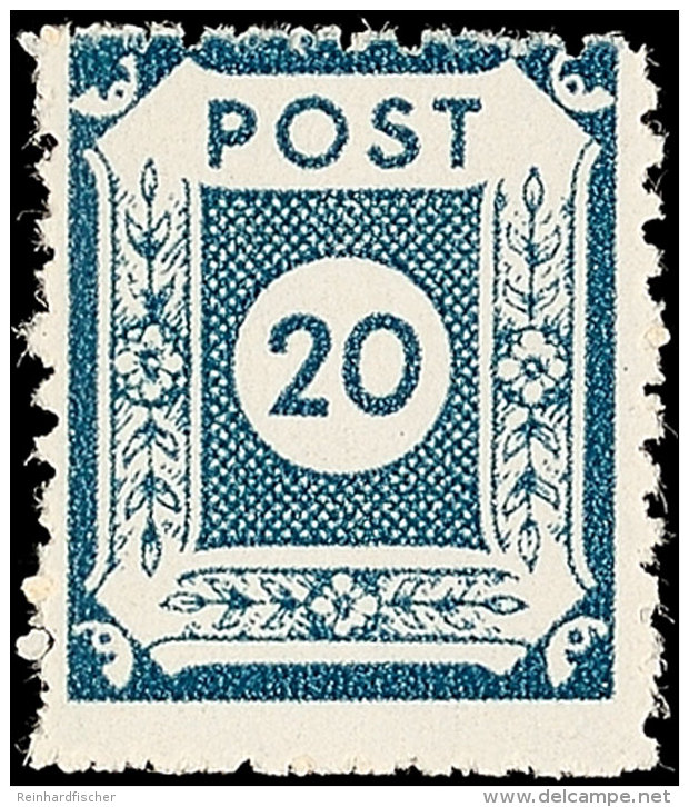 20 Pf. Schw&auml;rzlichblaugrau, Durchstich Klotzsche, Tadellos Postfrisch, Gepr. Str&ouml;h BPP, Mi. 300.-,... - Other & Unclassified