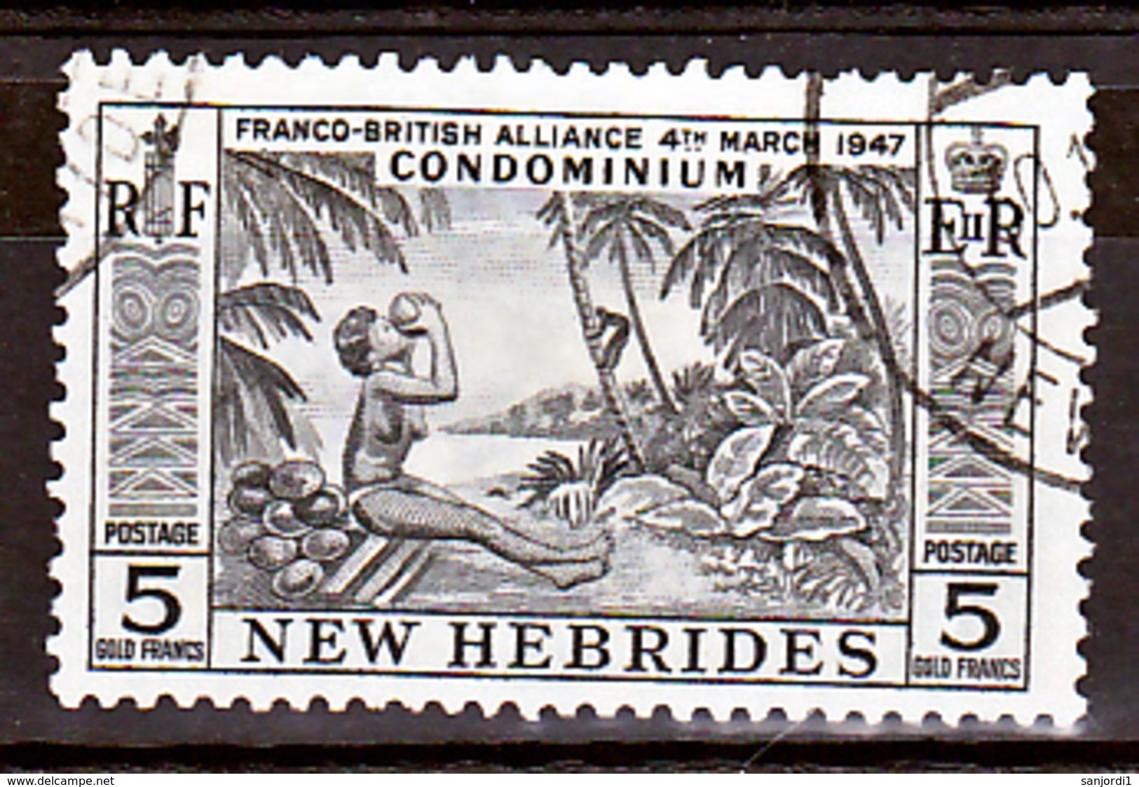 Nouvelles Hébrides 196 La Noix De Coco Oblitéré Used Cote 31 - Oblitérés