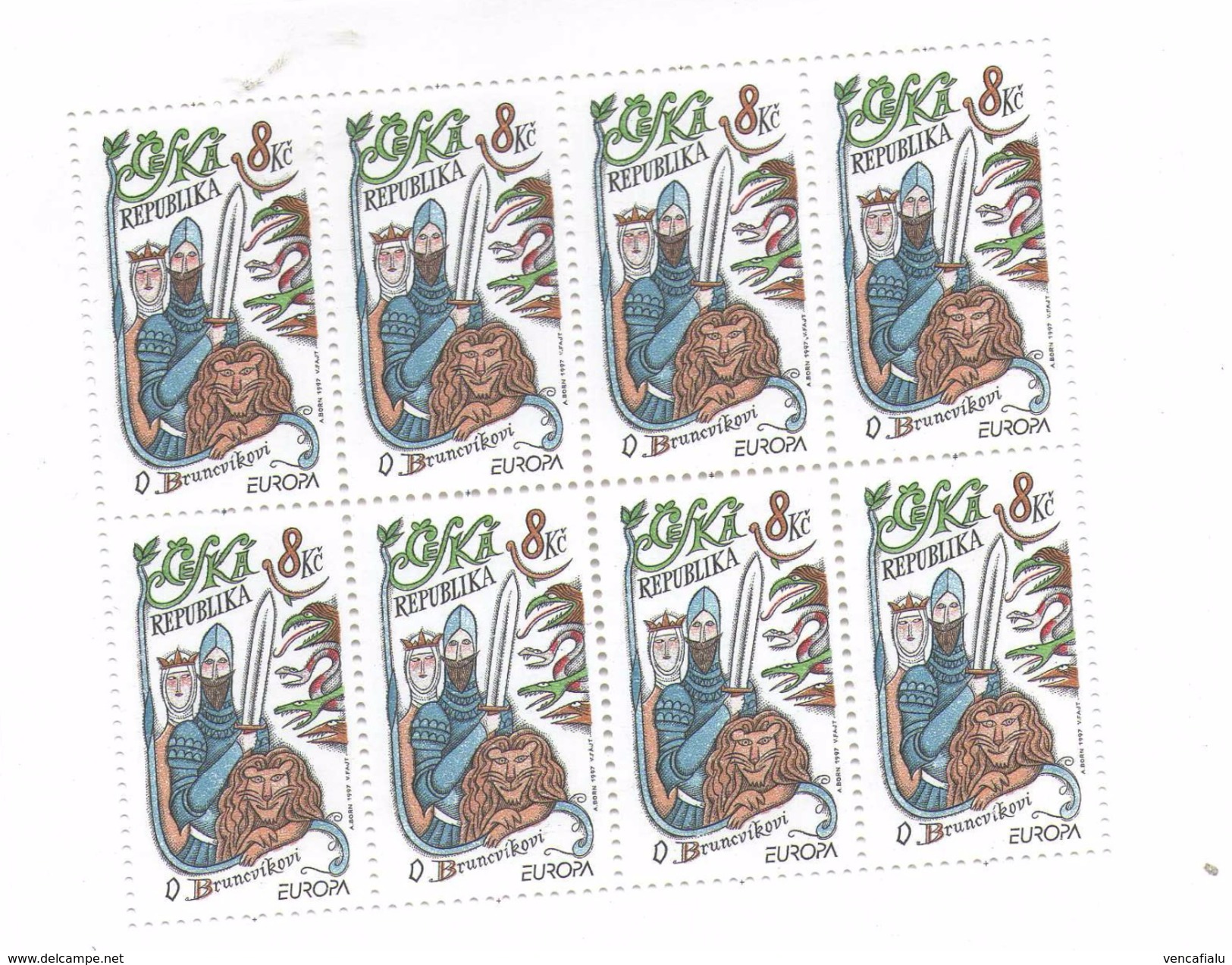 "Brunclik", 8 Stamps In Block, MNH - Blocs-feuillets