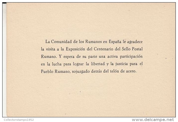 59333- MOLDAVIAN ROMANIANS STAMP'S DAY, MADRID, ROMANIAN EXILE IN SPAIN, BOOKLET, 1958, ROMANIA - Cuadernillos