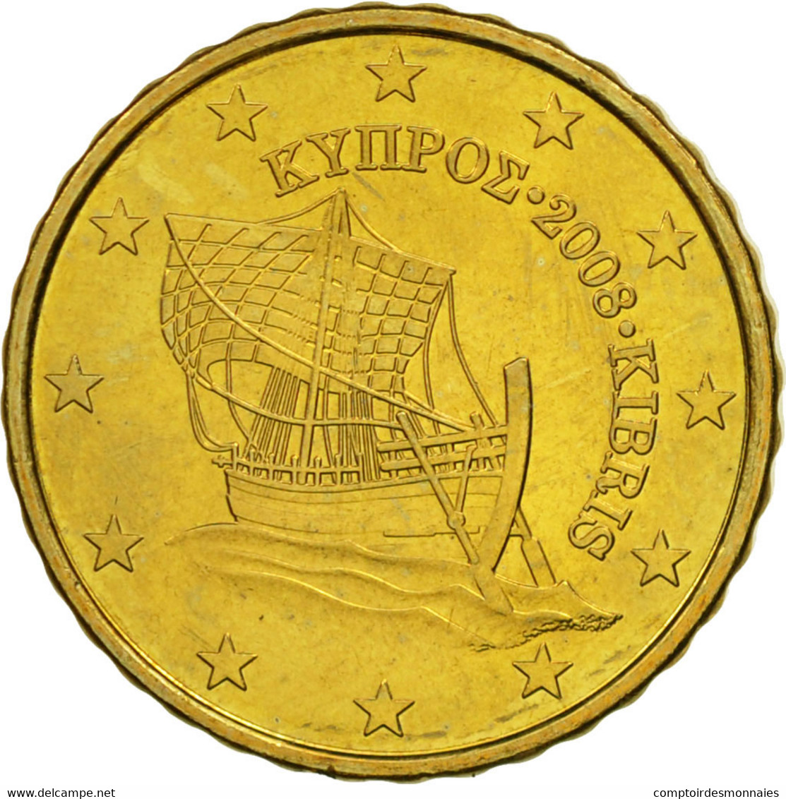 Chypre, 10 Euro Cent, 2008, SPL, Laiton, KM:81 - Zypern