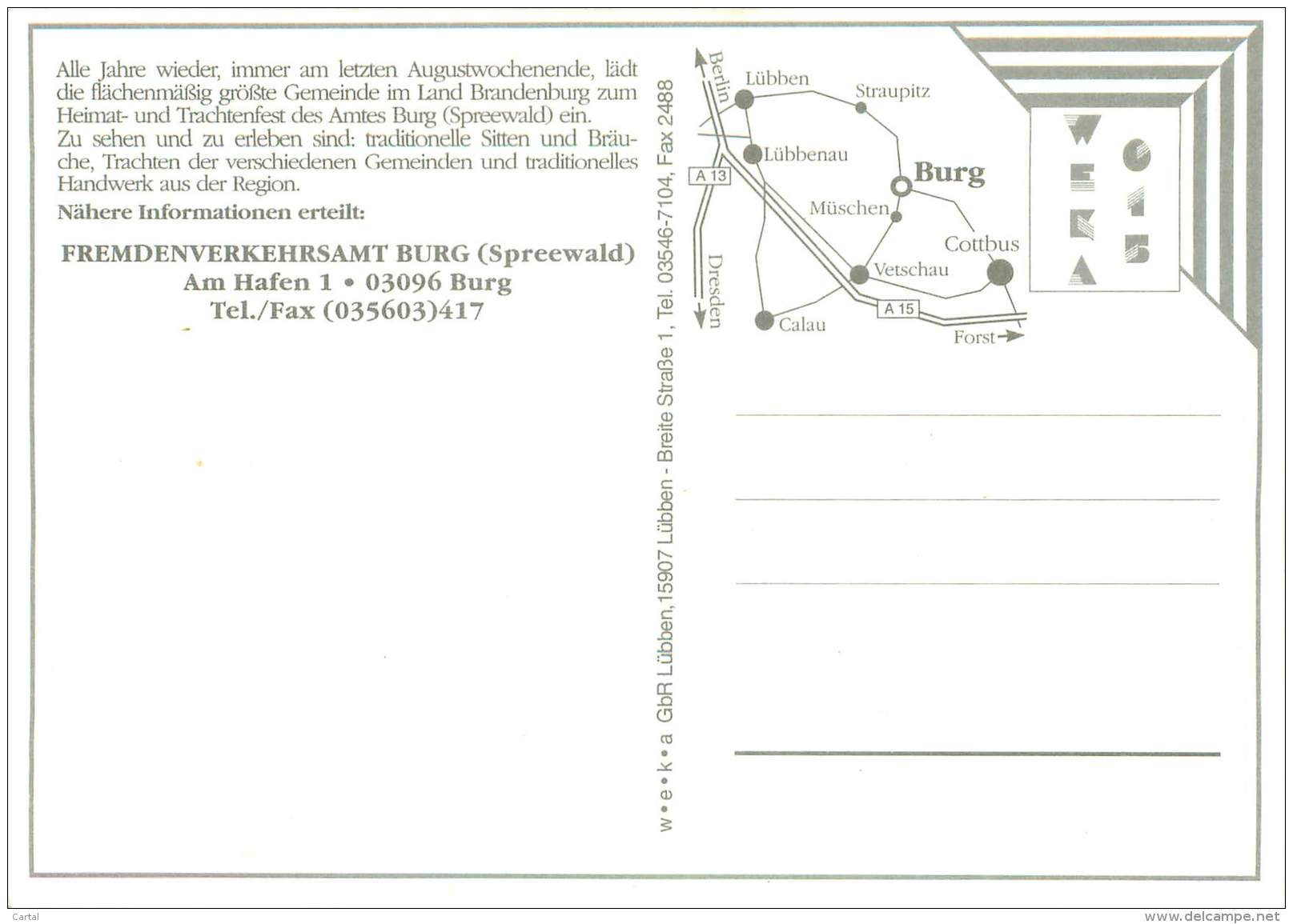 CPM - SPREEWALD - Trachten- Und Heimatfest - Amt Burg - Burg (Spreewald)