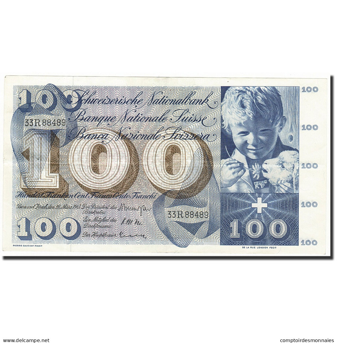 Billet, Suisse, 100 Franken, 1963-03-28, KM:49e, TTB+ - Schweiz