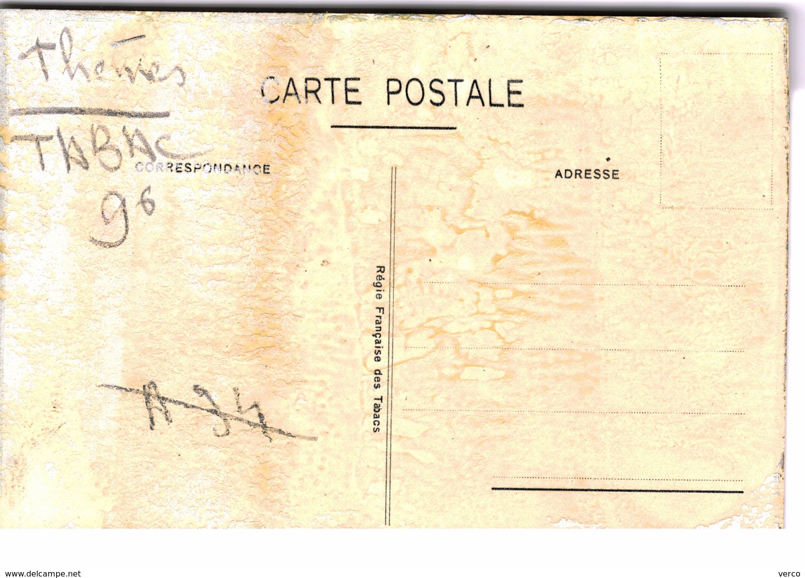 Carte Postale Ancienne De TABAC - PUBLICITE - Tobacco