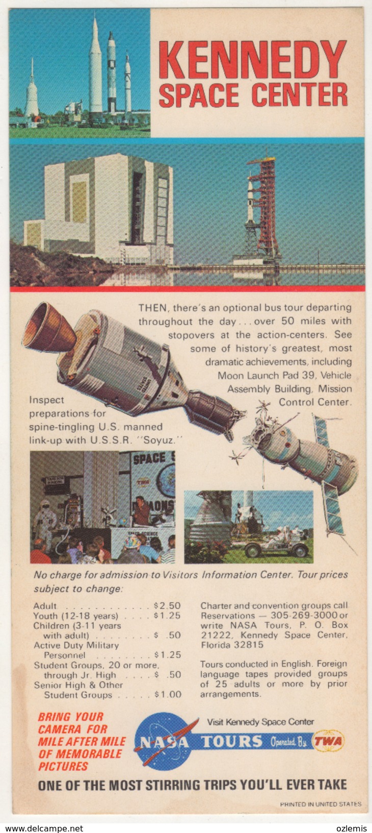 KENNEDY SPACE CENTER  BROCHURES NASA TOURE OPERATED BY TWA - Werbung