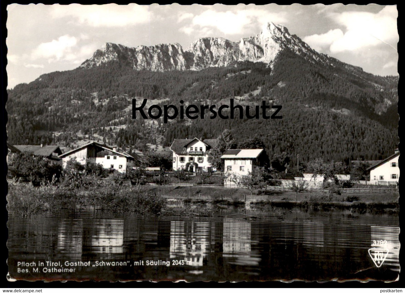 ÄLTERE POSTKARTE PFLACH IN TIROL GASTHOF SCHWANEN MIT SÄULING 2043 M BESITZER M. OSTHEIMER Cpa AK Ansichtskarte Postcard - Reutte