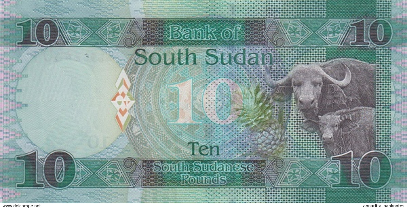 SOUTH SUDAN 10 POUNDS 2015 P-7b UNC GREEN [SS110a] - Soudan Du Sud