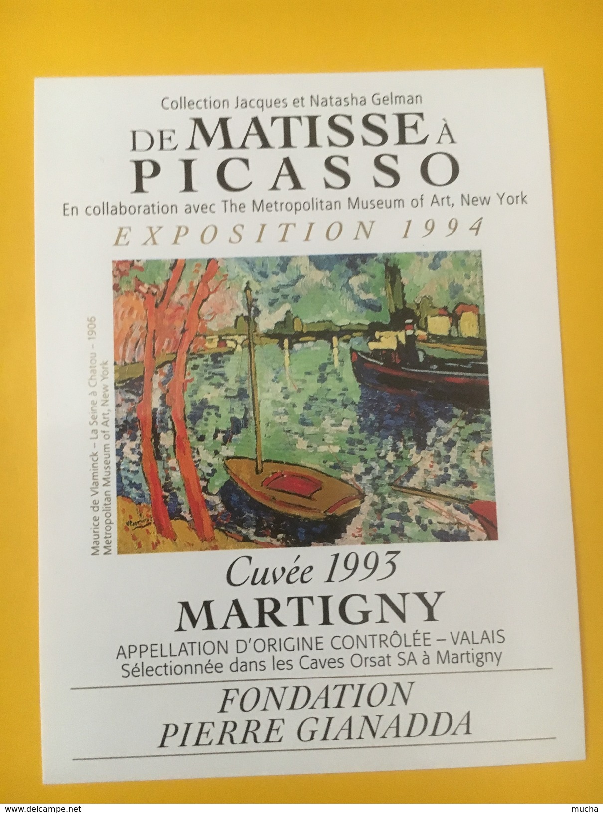 4111 -  Fondation Pierre Gianadda Exposition De Matisse à Picasso 1994 Valais Suisse 2 étiquettes - Kunst