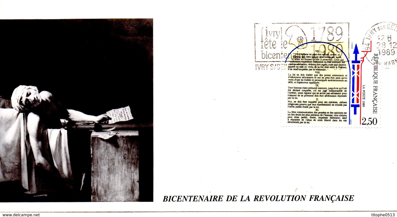 FRANCE. N°2604 De 1989 Sur Enveloppe Commémorative. Ivry Fête Le Bicentenaire. - Revolución Francesa