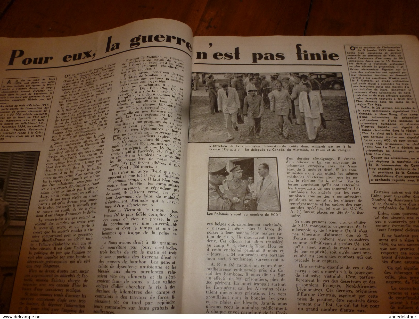 1955 LE COMBATTANT D'INDOCHINE: Hanoï;  SIHANOUK le roi du Cambodge;Affaire des fuites;Les infirmières parachutistes;etc