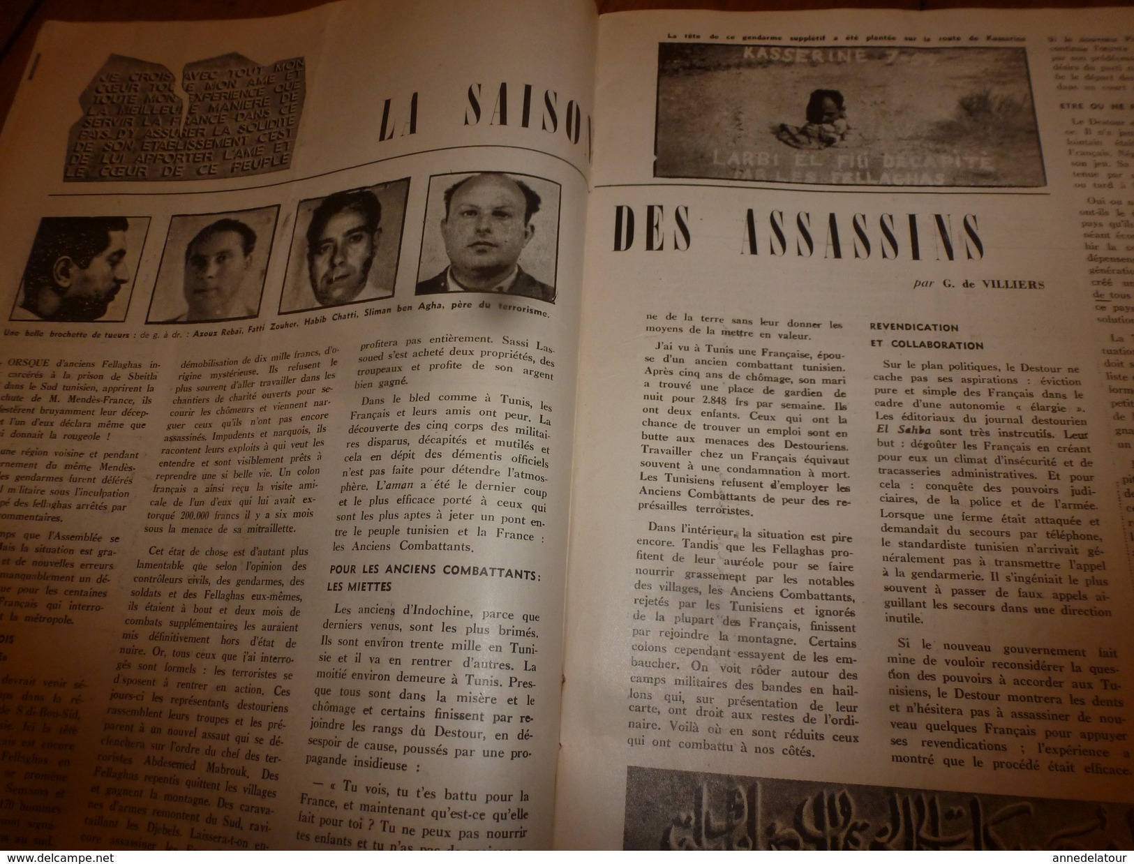 1955 LE COMBATTANT D'INDOCHINE: Hanoï;  SIHANOUK le roi du Cambodge;Affaire des fuites;Les infirmières parachutistes;etc