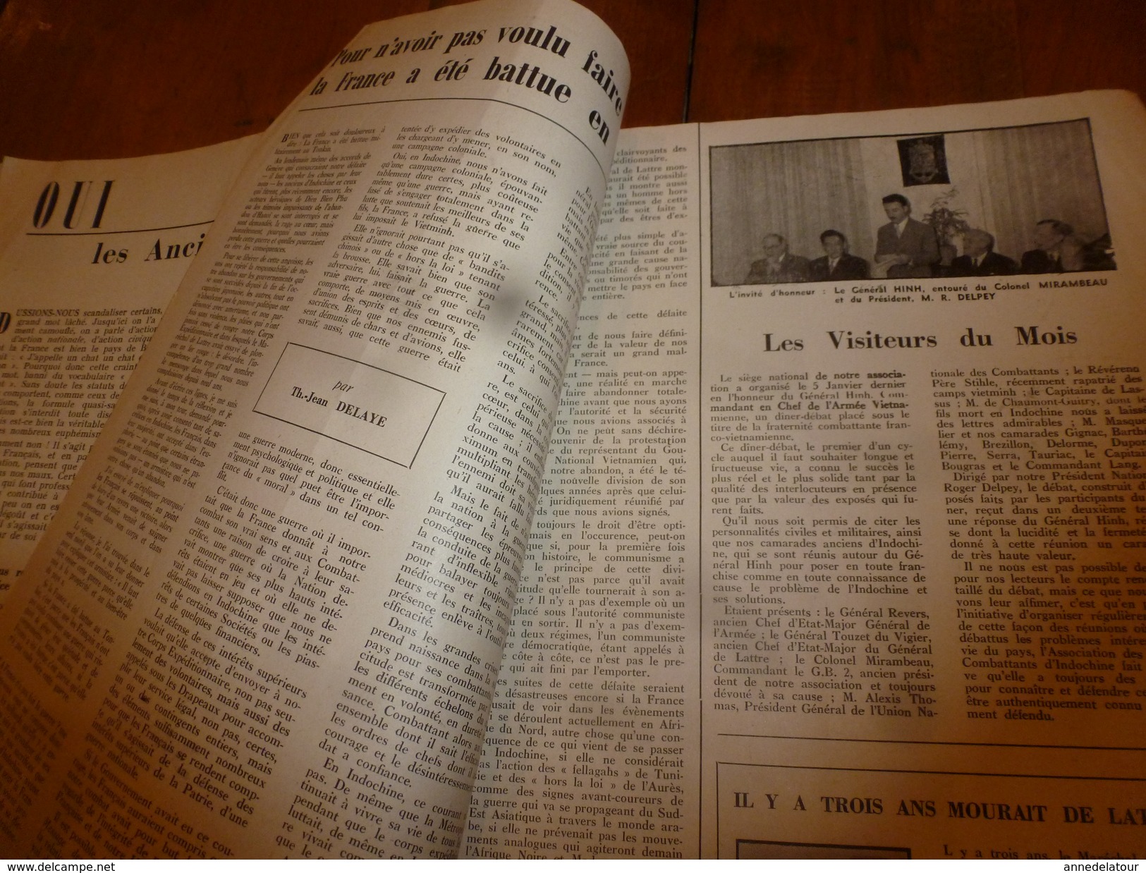 1955 LE COMBATTANT D'INDOCHINE:J'étais Prisonnier Du Vietminh; Opé. Fellaga De G. De Villiers; Mitterand; Ho Chi Minh - Francés