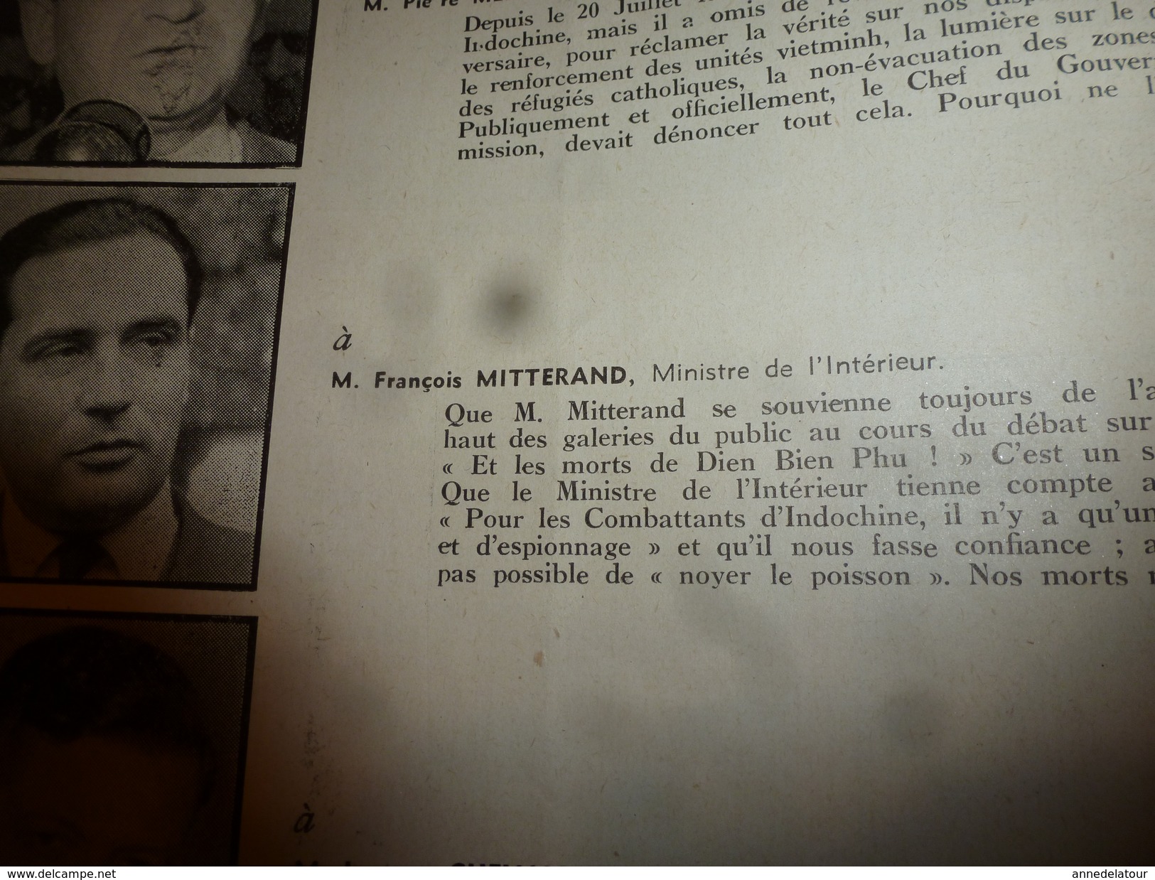 1955 LE COMBATTANT D'INDOCHINE:J'étais prisonnier du Vietminh; Opé. Fellaga de G. de Villiers; Mitterand; Ho Chi Minh