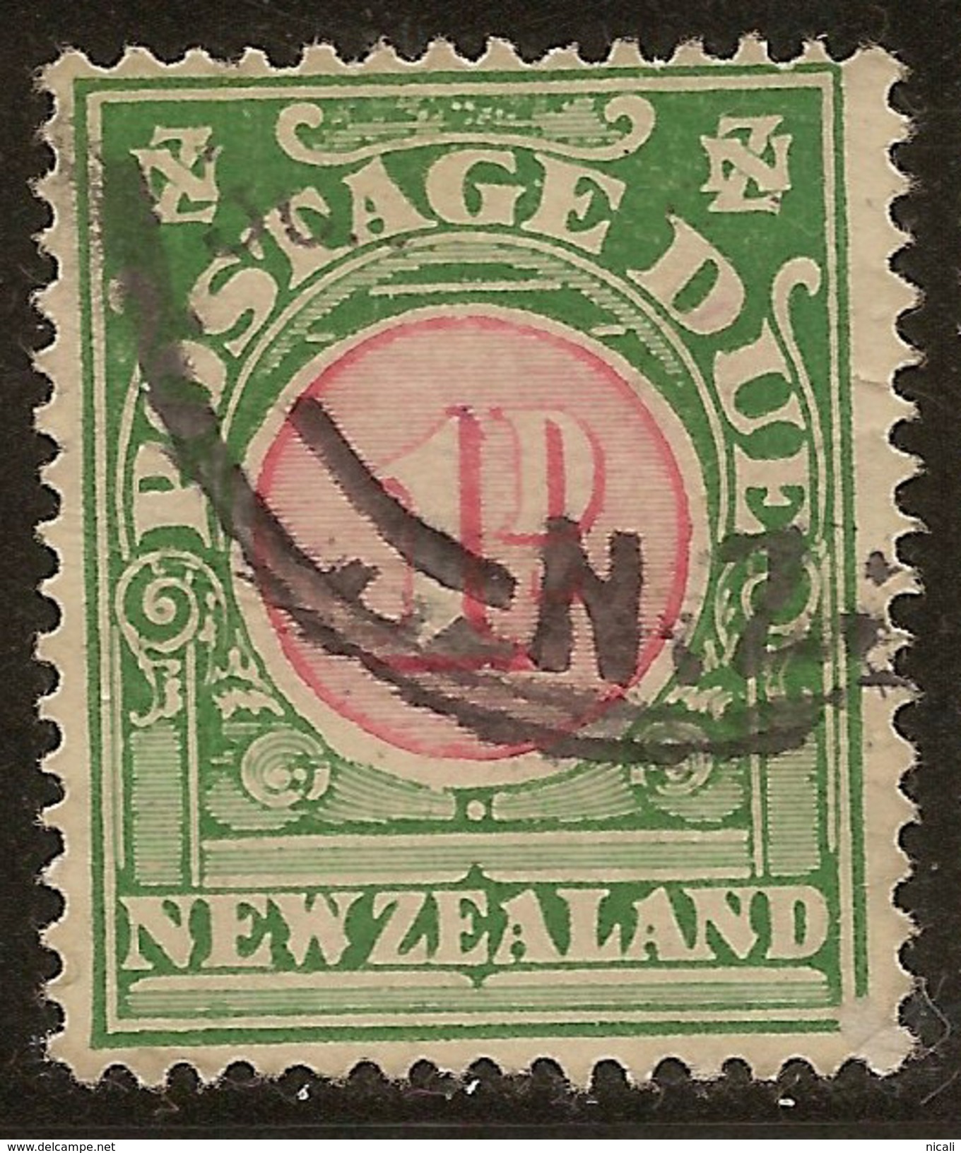 NZ 1902 1d Postage Due SG D38 U #ZS756 - Impuestos