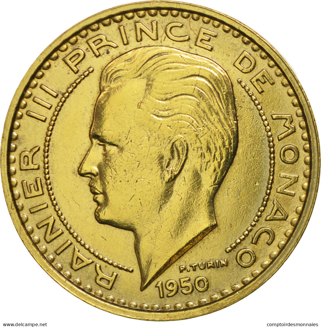 Monnaie, Monaco, Rainier III, 50 Francs, Cinquante, 1950, SUP, Aluminum-Bronze - 1949-1956 Anciens Francs