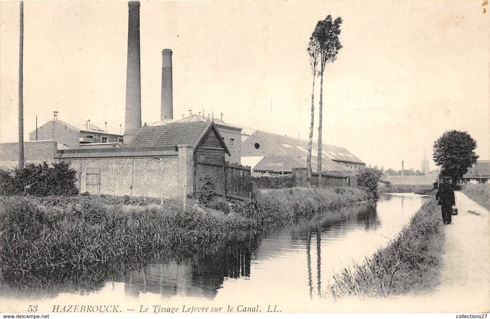 59-HAZEBROUCK- LE TISSAGE LEFEVRE SUR LE CANAL - Hazebrouck