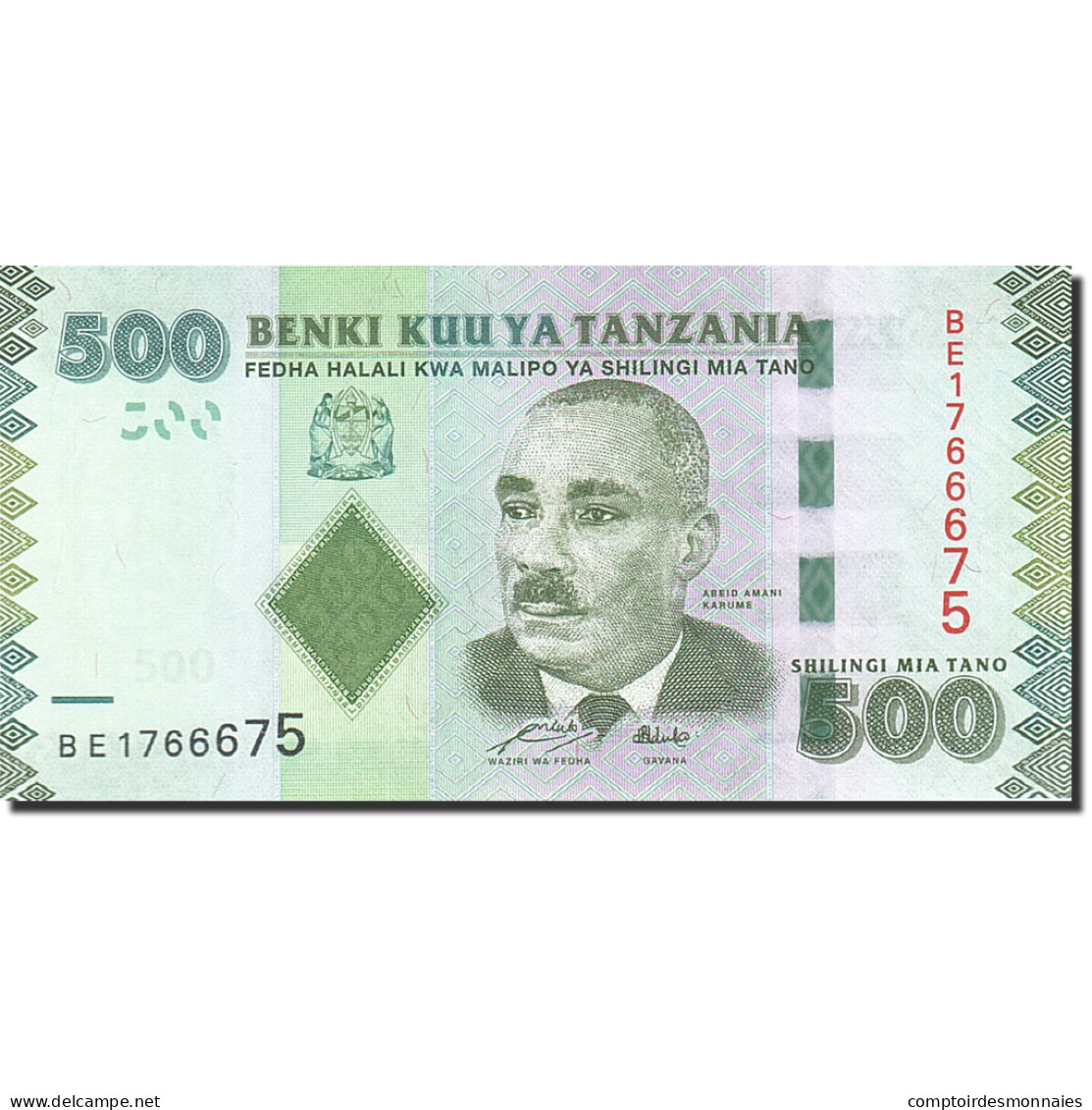Billet, Tanzania, 500 Shilingi, 2010, Undated (2010), KM:40, NEUF - Tansania