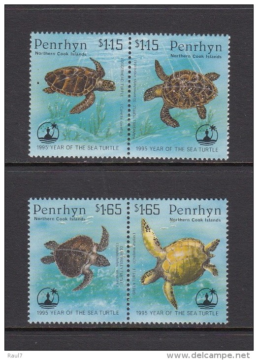 PENRHYN - 1995 - Faune Marine, Tortues De Mer - 4 Val Neufs // Mnh - Penrhyn