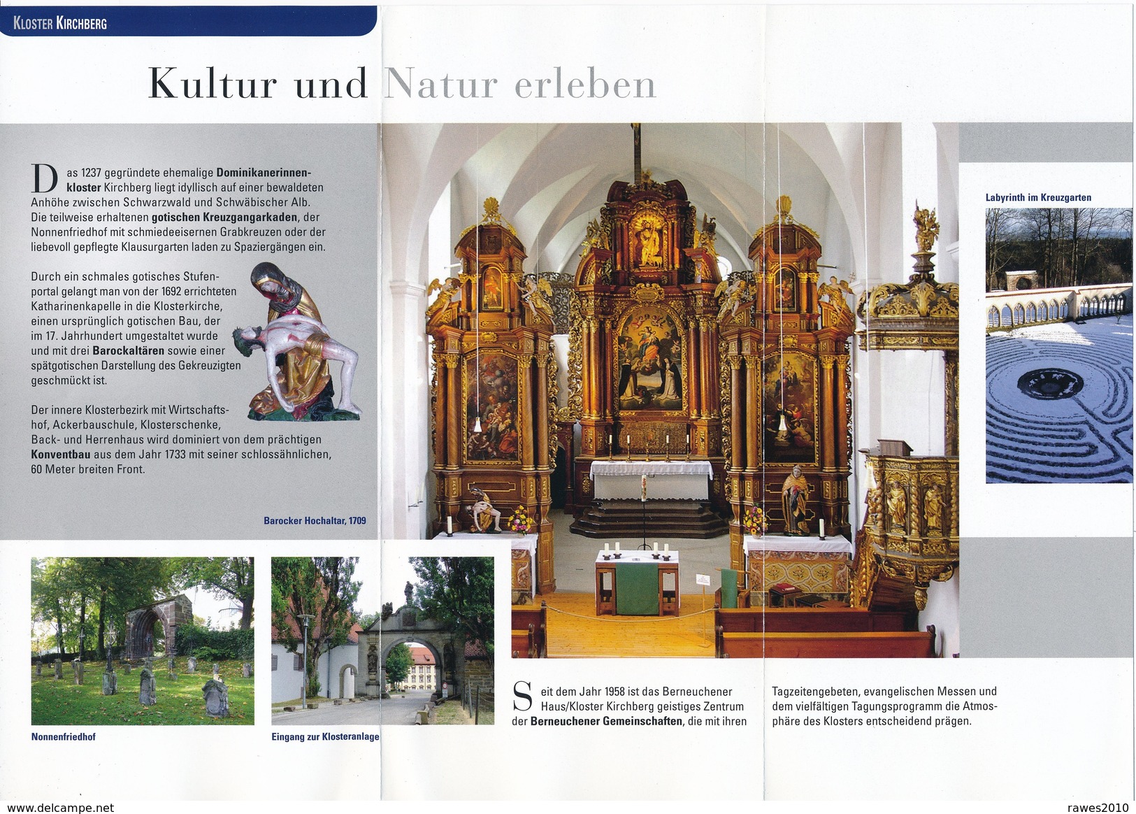BRD Kirchberg Kloster Faltblatt 3 Seiten - Baden-Wurtemberg