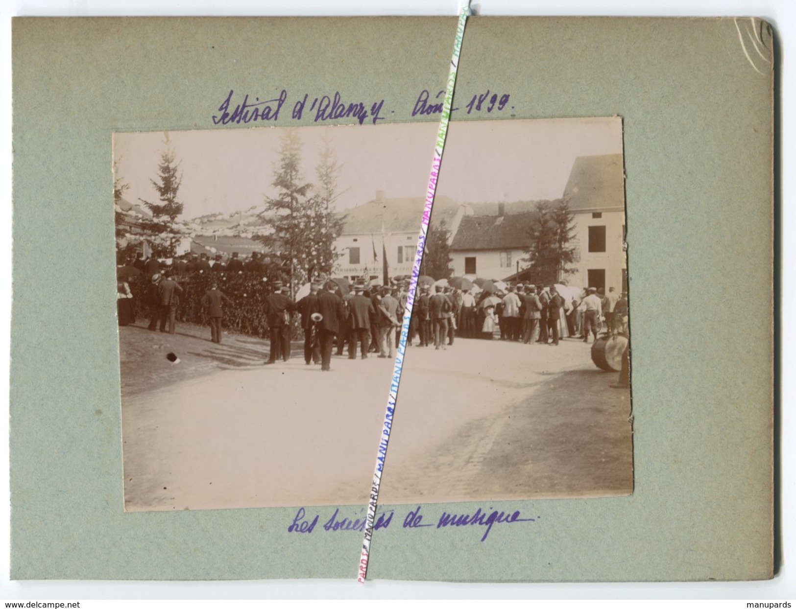 BELGIQUE HALANZY ( AUBANGE ) ??? 4 PHOTOS / 1899 / FESTIVAL / MUSIQUE / HARMONIE / TABAC / MANEGE / EPICERIE ???