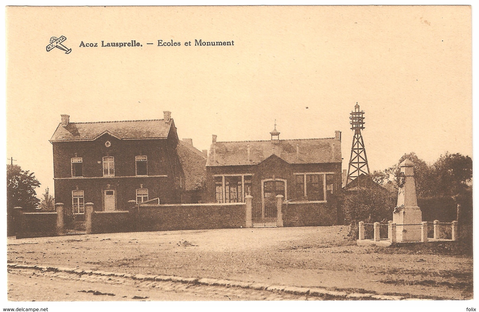 Acoz Lausprelle - Ecoles Et Monument - Edition E. Berny, Acoz Lausprelle - état Neuf - Gerpinnes