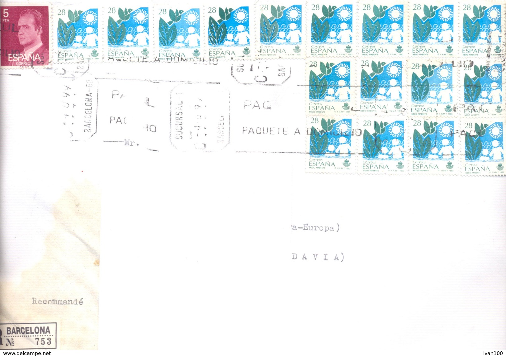 1999. Spain, He Letter Sent By Registered Post To Moldova - Storia Postale