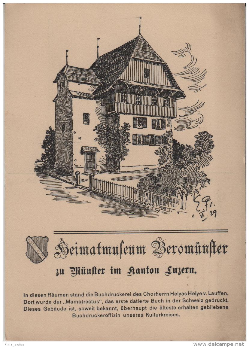 Heimatmuseum Beromünster Zu Münster LU - Künstlerkarte - Beromünster