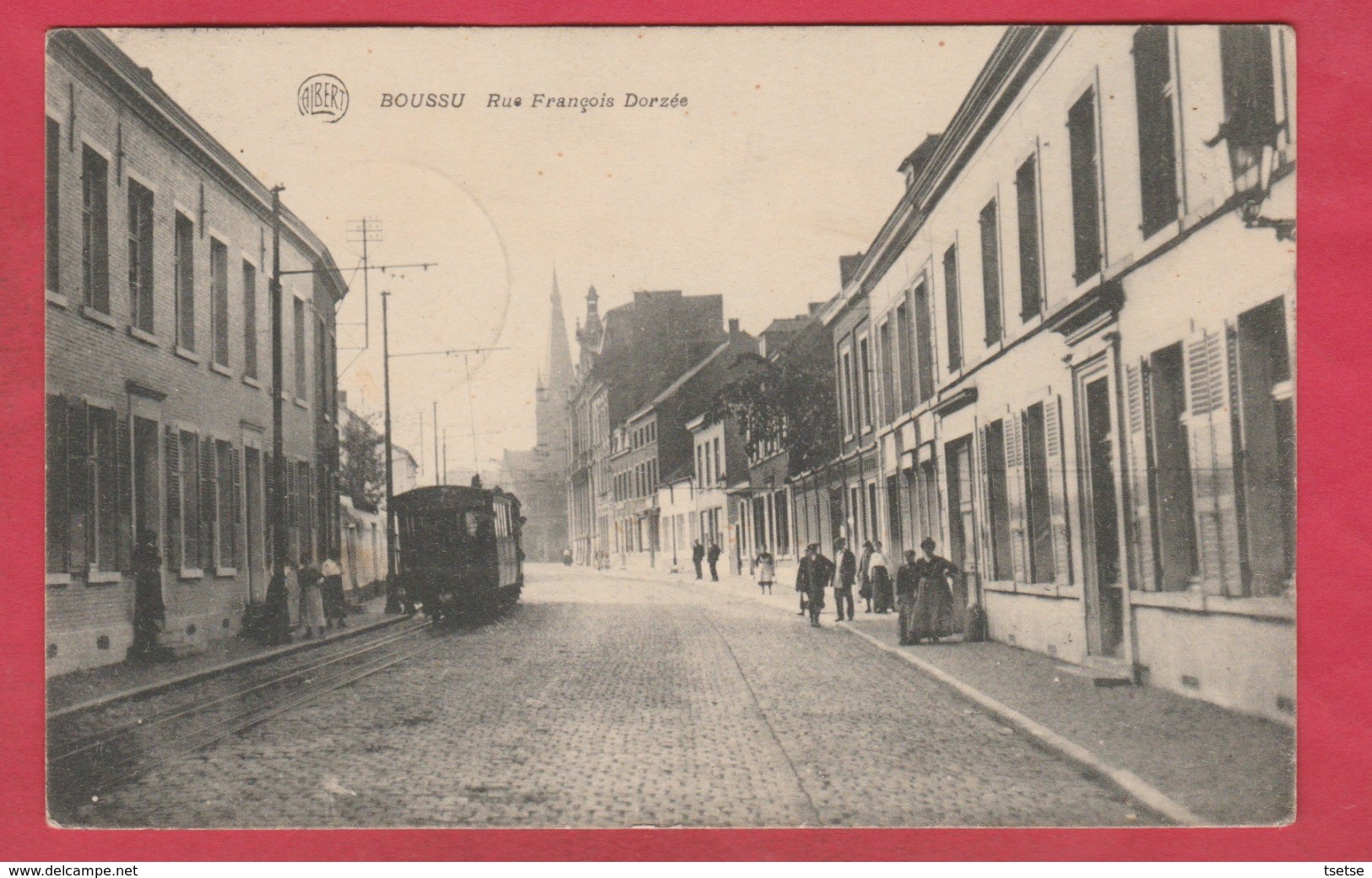 Boussu - Rue François Dorzée - TRAM , Belle Animation - 1920 ( Voir Verso ) - Boussu