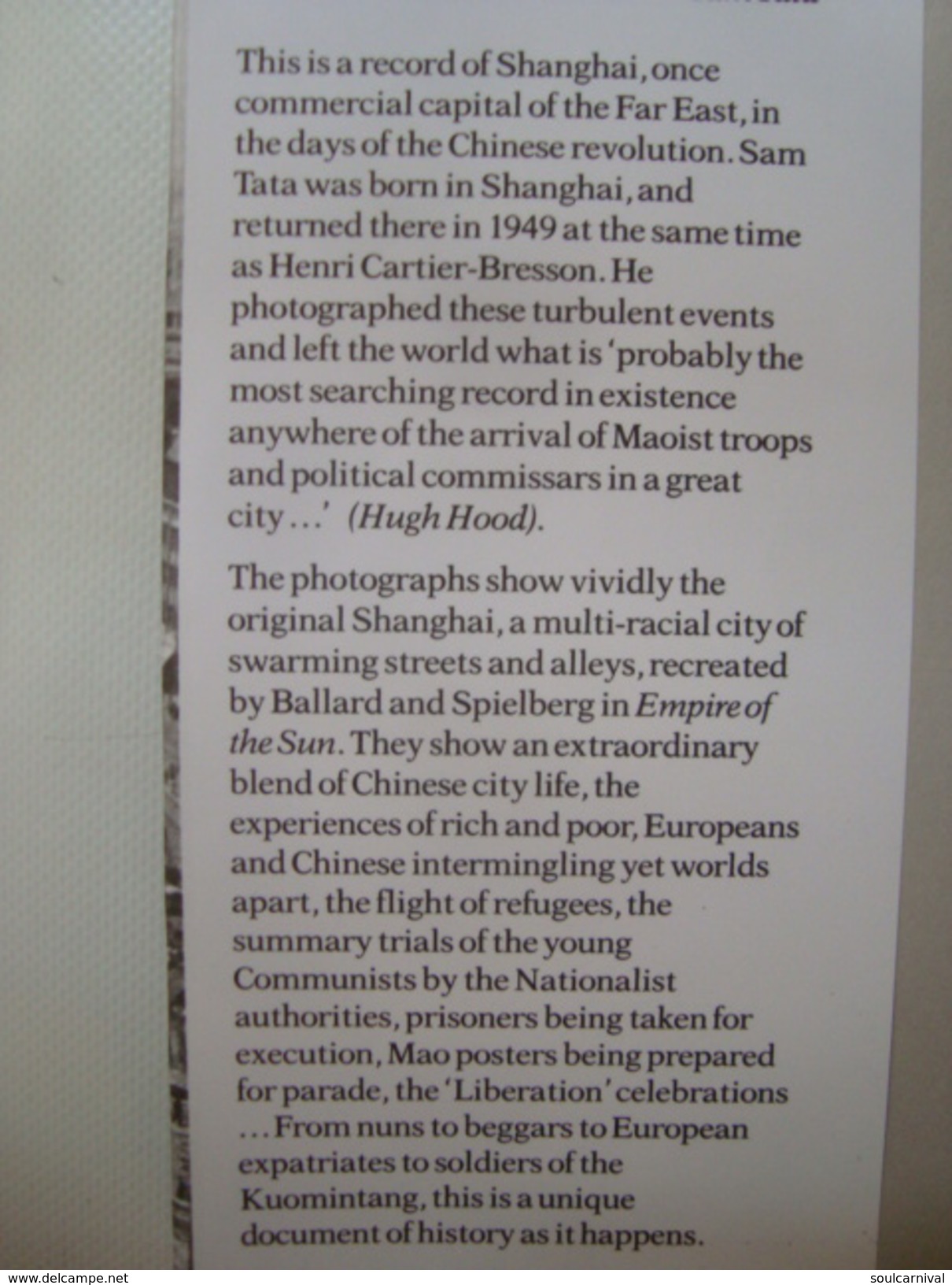 SHANGHAI 1949: THE END OF AN ERA - IAN MCLACHLAN & SAM TATA (BATSFORD, 1989). B/W PHOTOS CHINA - Asiatica