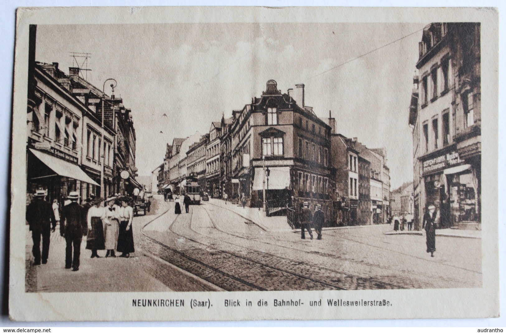 CPA Allemagne NeunKirchen Blick In Die Banhof Tramway Animé 1919 - Kreis Neunkirchen