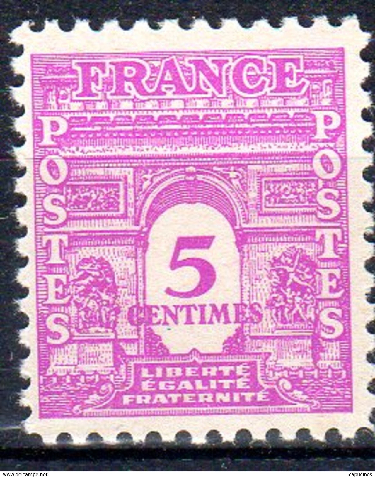 FRANCE 1944: 5c Lilas- Rose "Arc De Triomphe" N° 620** - 1944-45 Triumphbogen