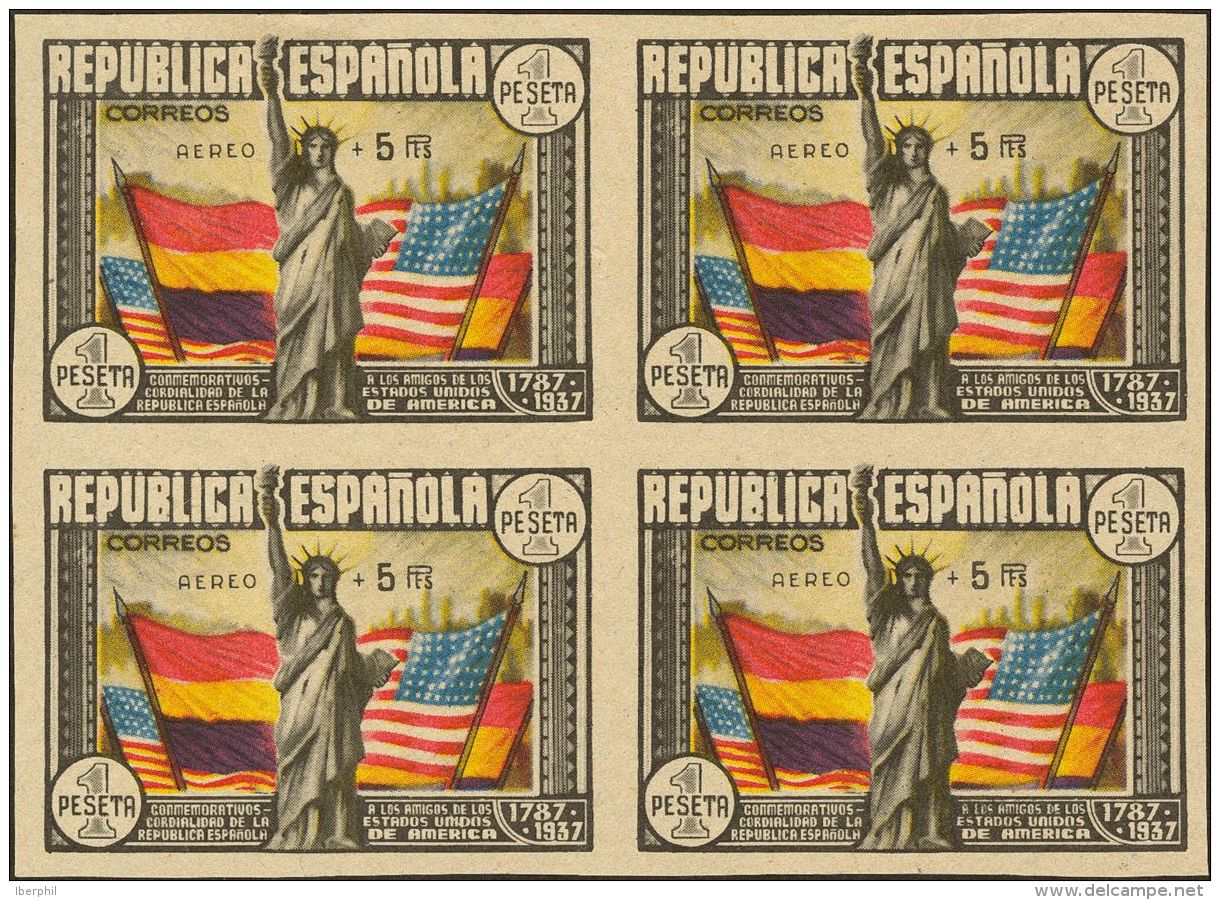 II REPUBLICA. Aniversario De La Constituci&oacute;n De EEUU. (*) 765s(4) AEREO+5 PTS, Bloque De Cuatro. SIN DENTAR. MAGN - Autres & Non Classés