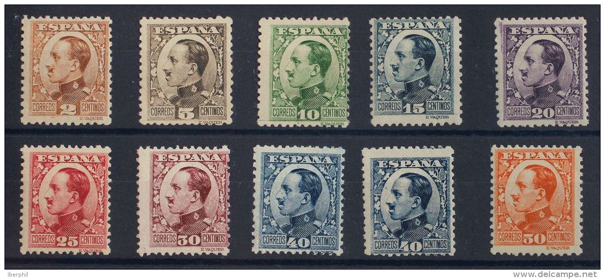 SIGLO XX. Alfonso XIII. Vaquer De Perfil. ** MNH 490/98 Serie Completa, Diez Valores. MAGNIFICA. (Edifil 2017: 385&euro; - Autres & Non Classés