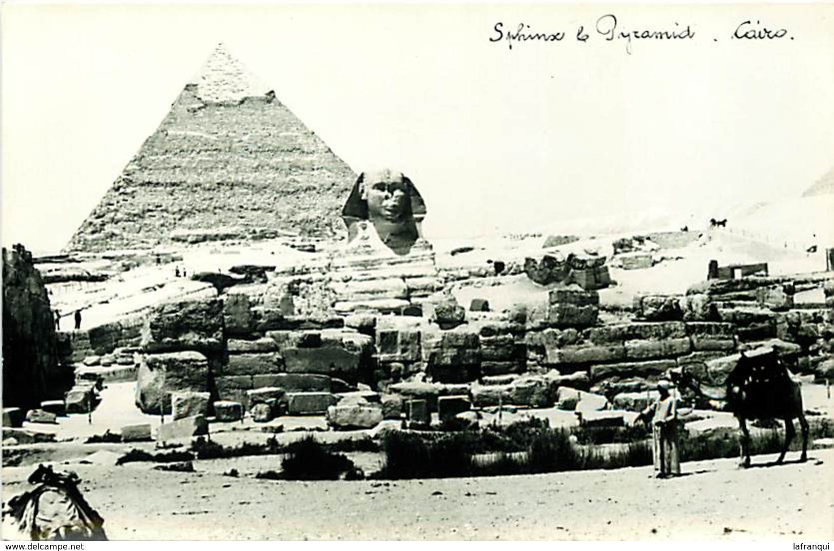 Pays Div-ref H804- Egypte - Egypt -carte Photo Sphinx Et Pyramides- Photo Postcard  - Carte Bon Etat  - - Sphinx