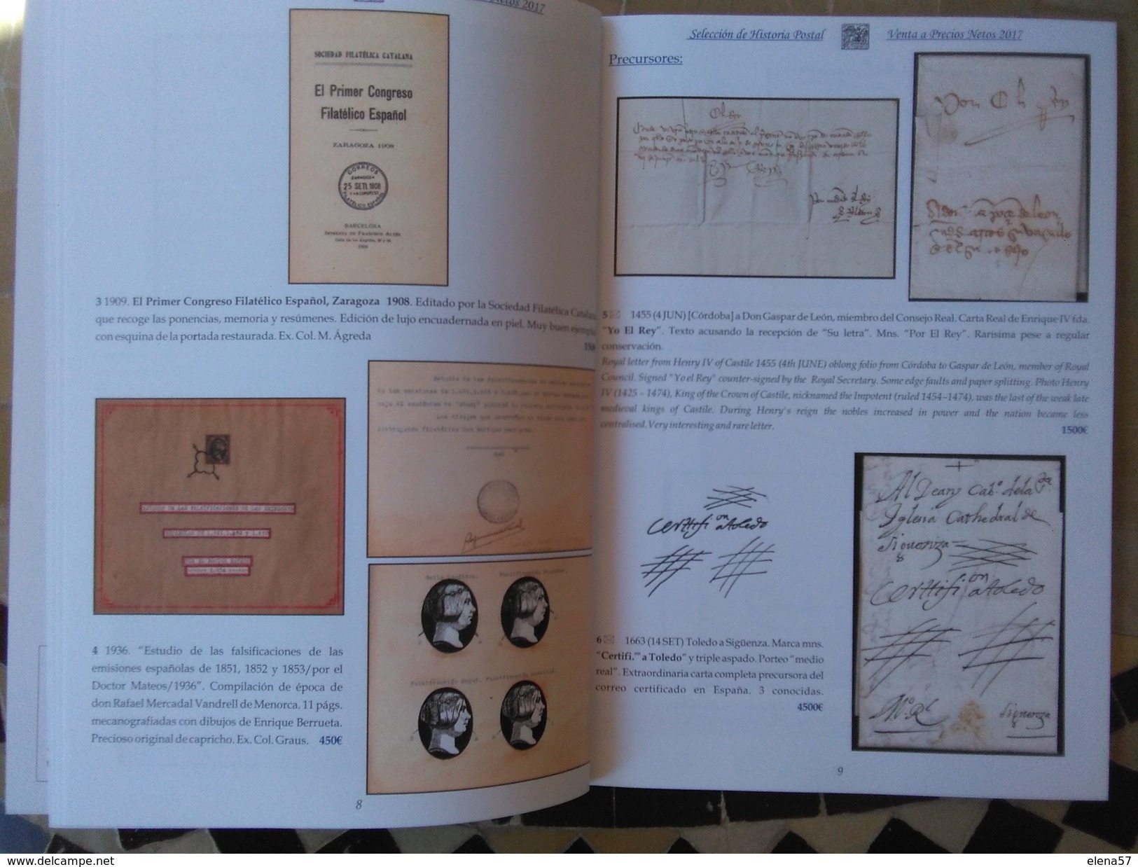 CATALOGO SUBASTA SELECCION HISTORIA POSTAL 64 PAGINAS.CLASICOS,MUCHAS ILUSTRACIONES.IDEAL PARA ORIENTADOR DE PRECIOS ACT - Catalogues For Auction Houses