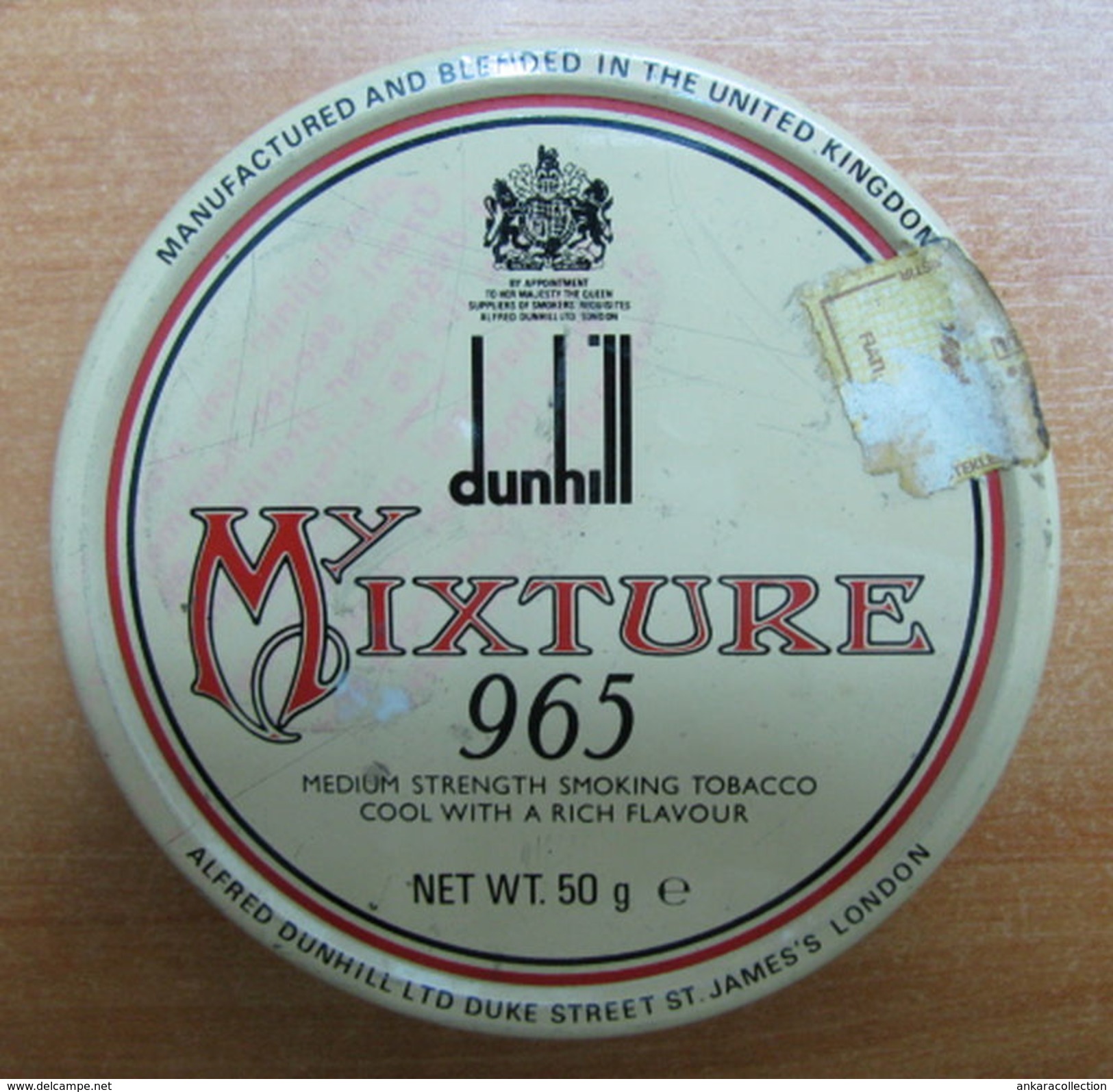 AC - DUNHILL MIXTURE 965 CIGARETE - TOBACCO EMPTY TIN BOX FINE CONDITION FOR COLLECTION - Contenitori Di Tabacco (vuoti)