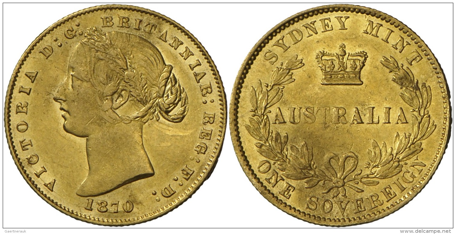 Australien: Victoria 1837-1901, Sovereign 1870, Wellig/Kratzer, Fast Vorz&uuml;glich. - Sonstige & Ohne Zuordnung