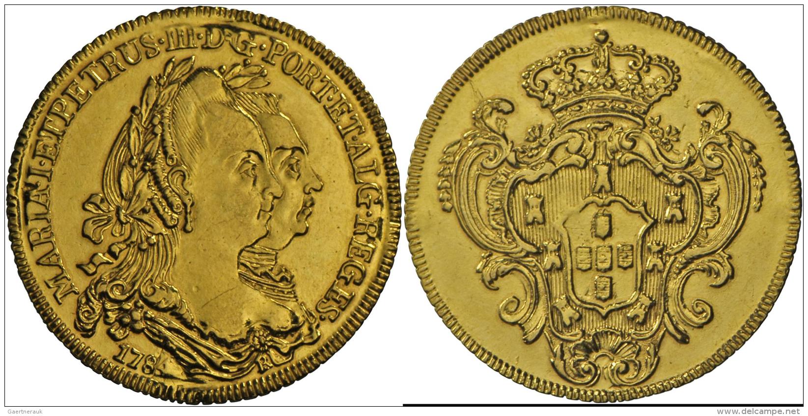 Brasilien: Maria I. U. Pedro III. 1777-1786: 6400 Reis 1784, Gold 13,45 G, Friedberg 76, Sehr Sch&ouml;n. - Brasilien