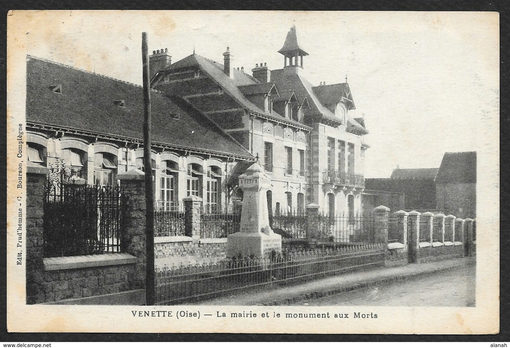 VENETTE La Mairie Et Le Monument Aux Morts (Bourson) Oise (60) - Venette