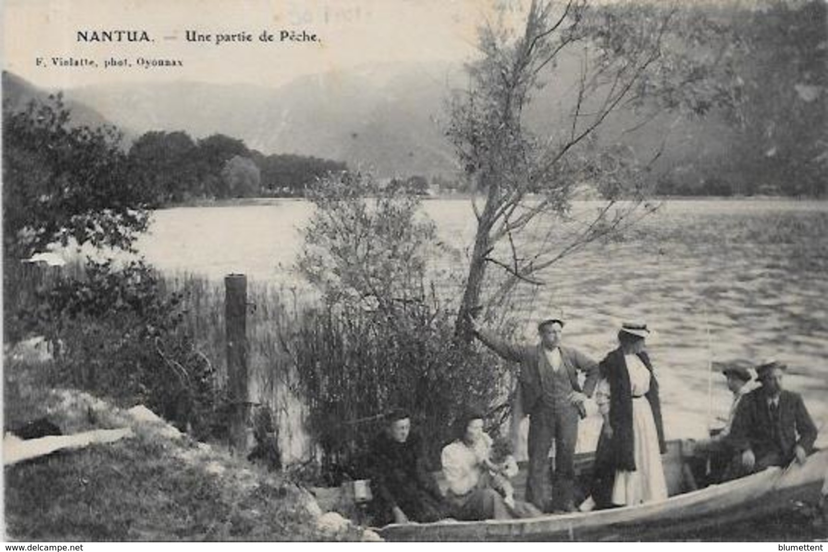 CPA Nantua Dans L'Ain écrite Pêche à La Ligne - Nantua