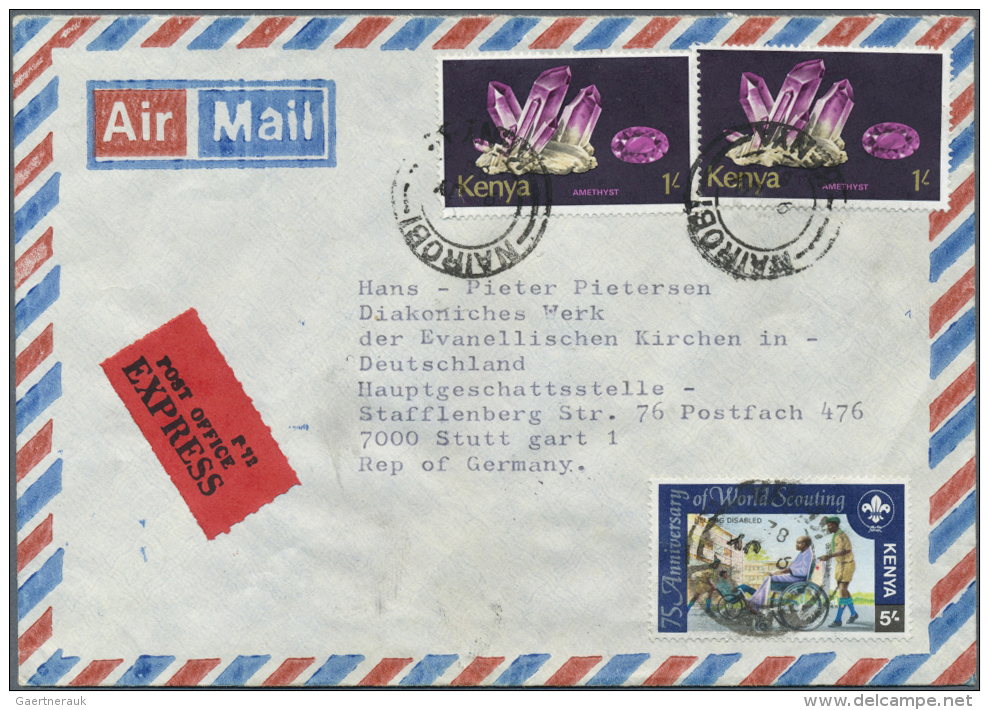 Kenia: 1982/1992, Accumulation Of Apprx. 290 Commercial (mainly Airmail) Covers To Germany, Bearing Attractive Commemora - Kenia (1963-...)