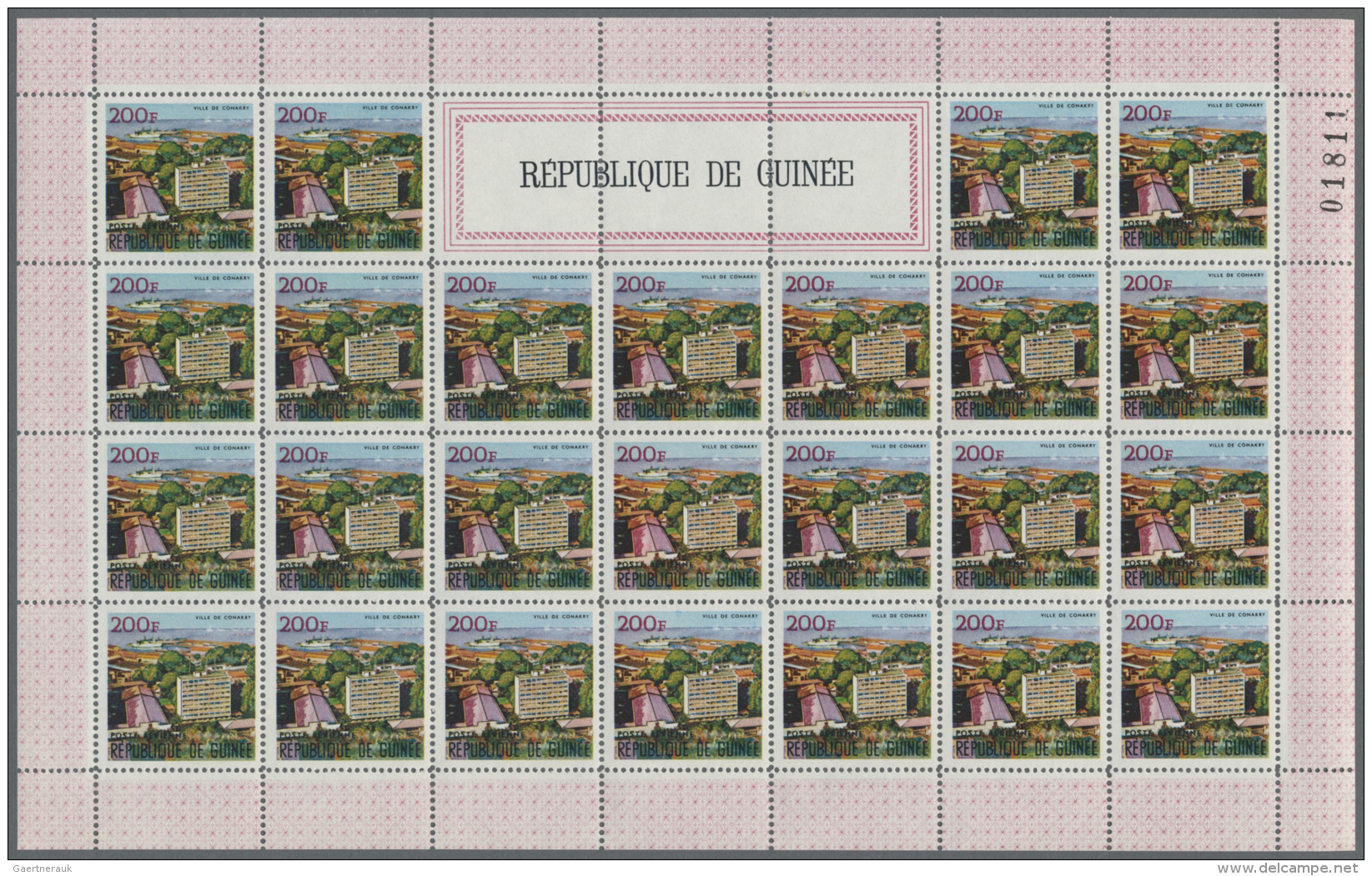 Guinea: 1967, Pictorial Issue, 2.400 Complete Sets Within Sheets, MNH (Mi. 437/42 A, 13.200,- &euro;). - Guinee (1958-...)