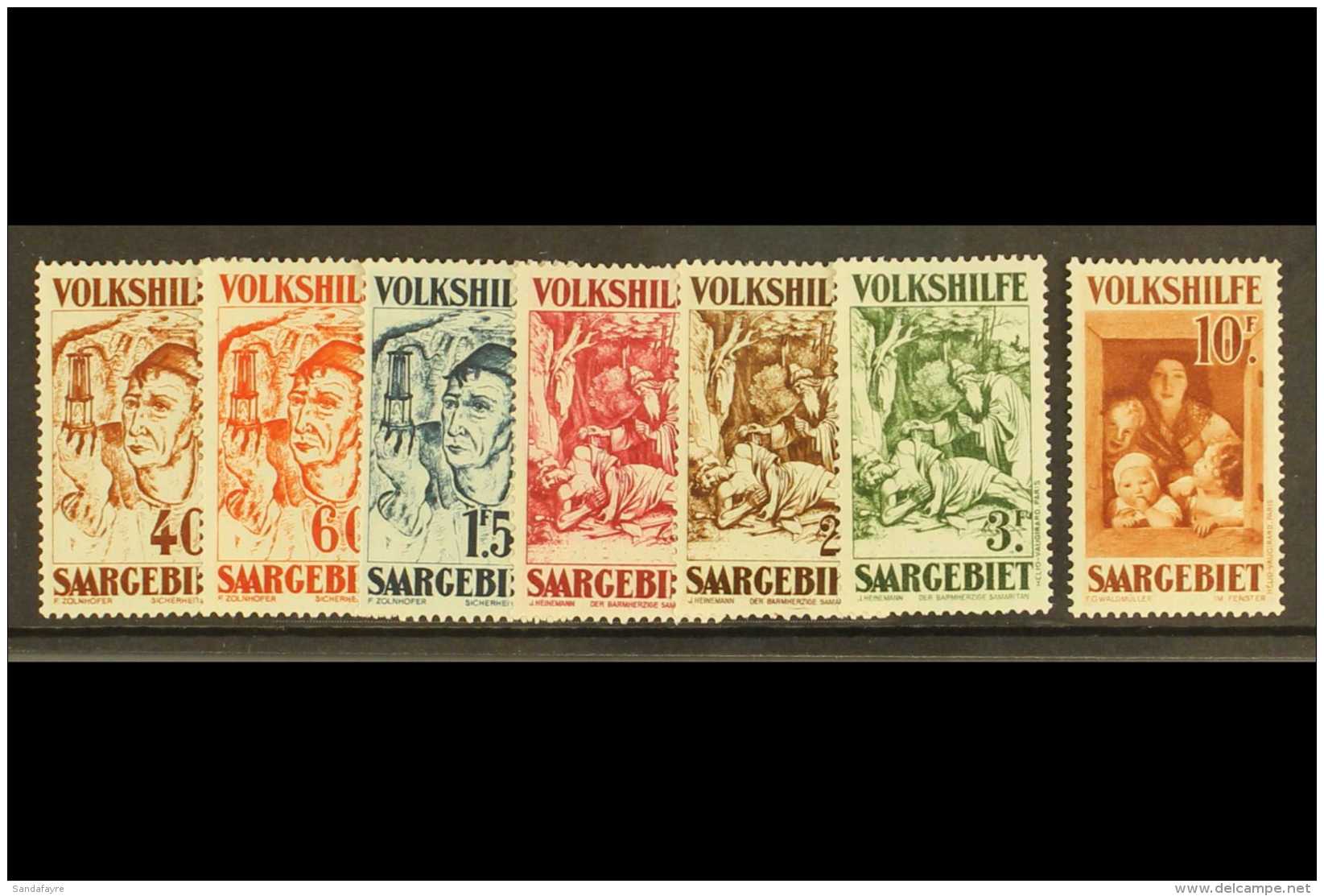 SARRE  1930 "In The Window" Charity Set Complete, Yv 141/7, Very Fine Mint. (7 Stamps) For More Images, Please... - Otros & Sin Clasificación