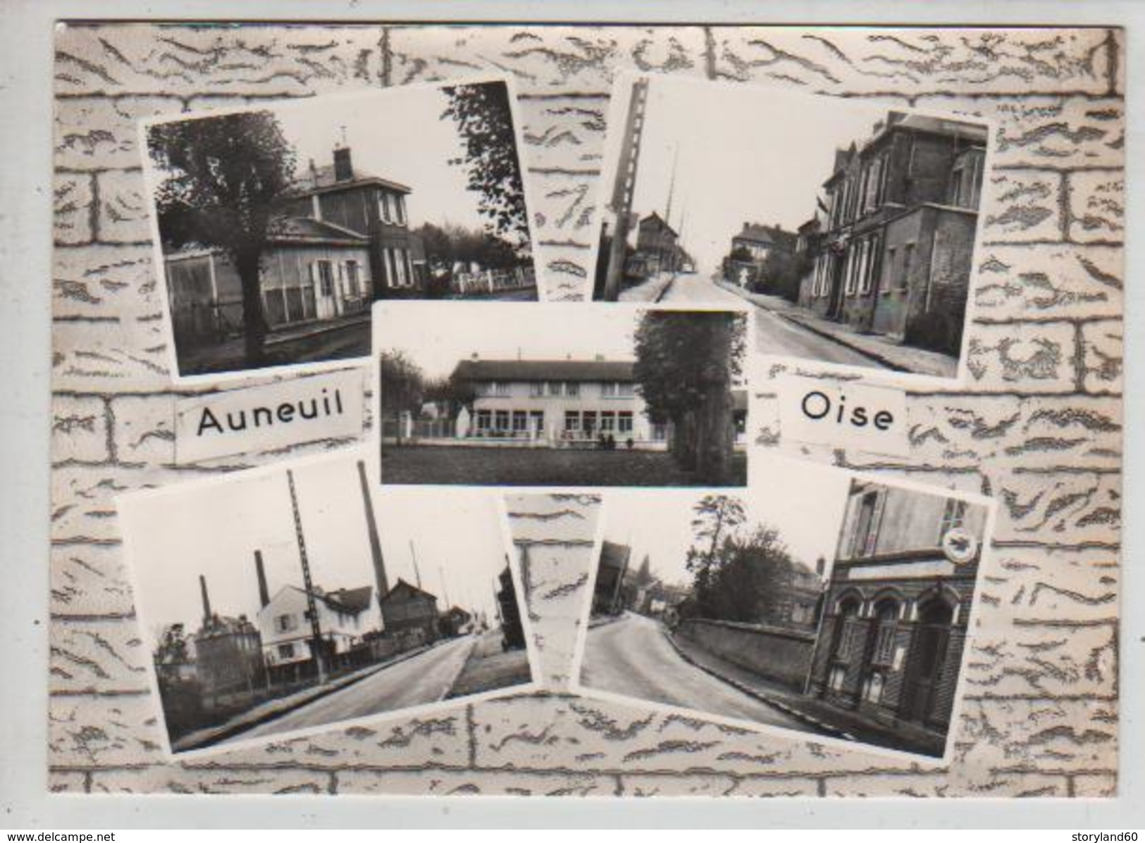 Cpm 02169 Auneuil 5 Vues Sur Carte Non Situées Mais Poste , Gare, Mairie , école - Auneuil