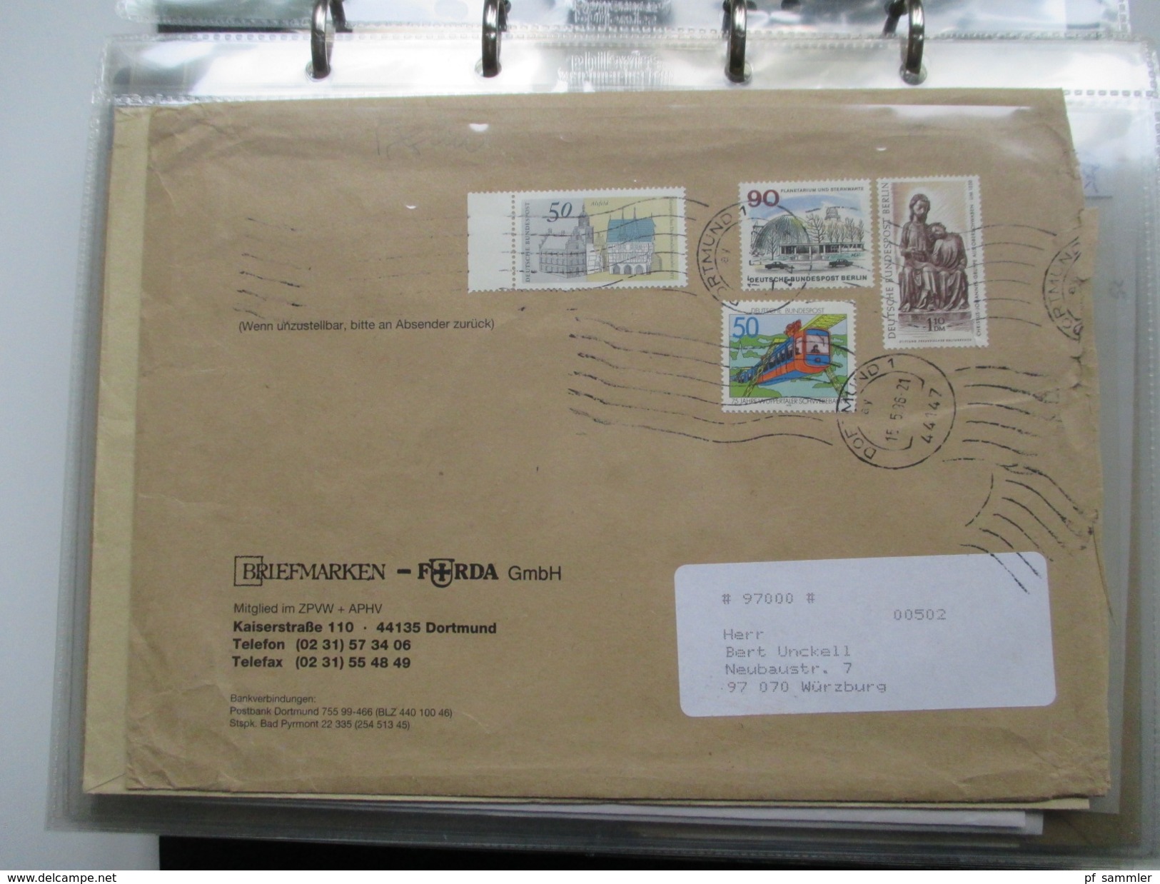 Berlin Belegesammlung ca. 100 Briefe.Bedarf / FDC 1976-1991. Interessante Stücke / Stöberposten! Bund / Berlin Stempel.