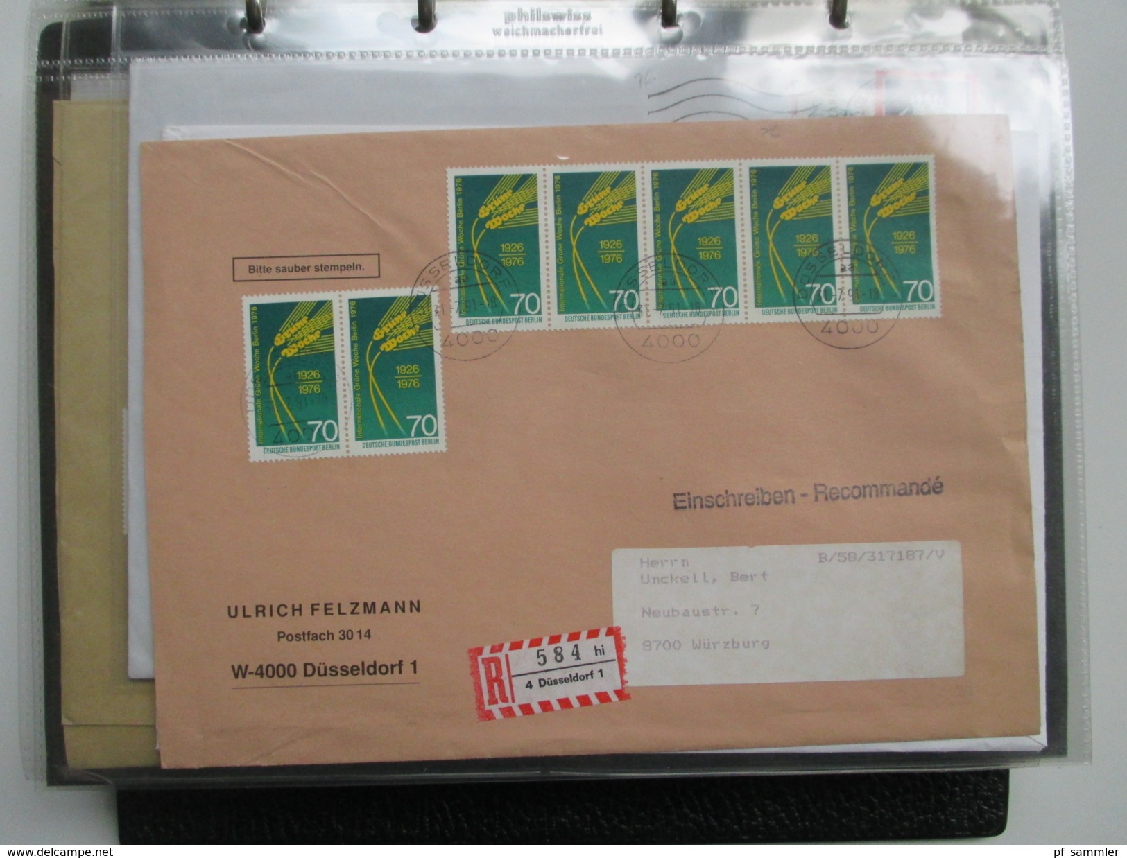 Berlin Belegesammlung ca. 100 Briefe.Bedarf / FDC 1976-1991. Interessante Stücke / Stöberposten! Bund / Berlin Stempel.