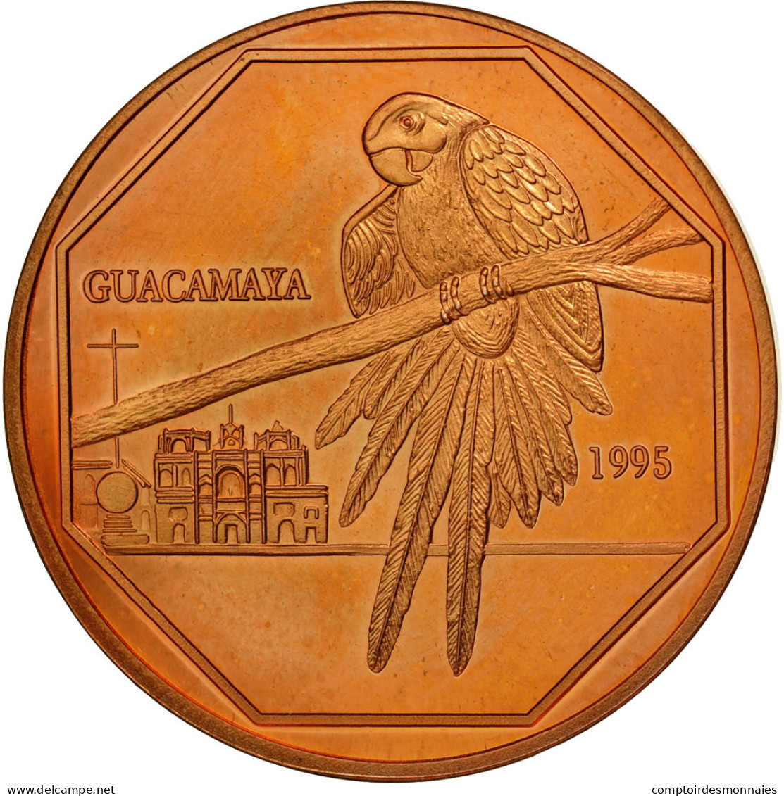Monnaie, Guatemala, 50 Quetzales, 1995, Tower, SPL, Cuivre, KM:3e.2 - Guatemala