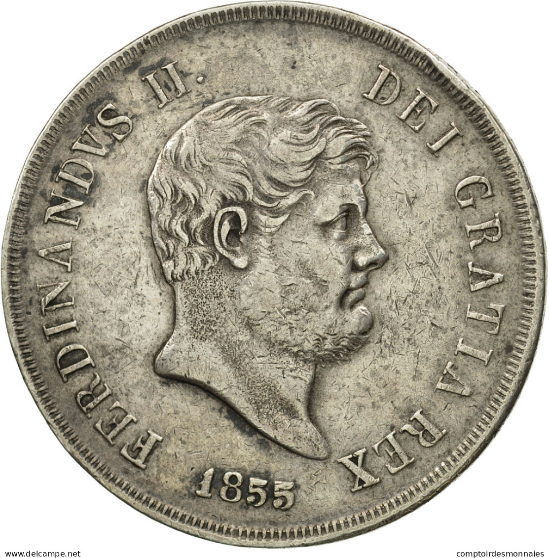 Monnaie, États Italiens, NAPLES, Ferdinando II, 120 Grana, 1855, TTB, Argent - Naples & Sicile