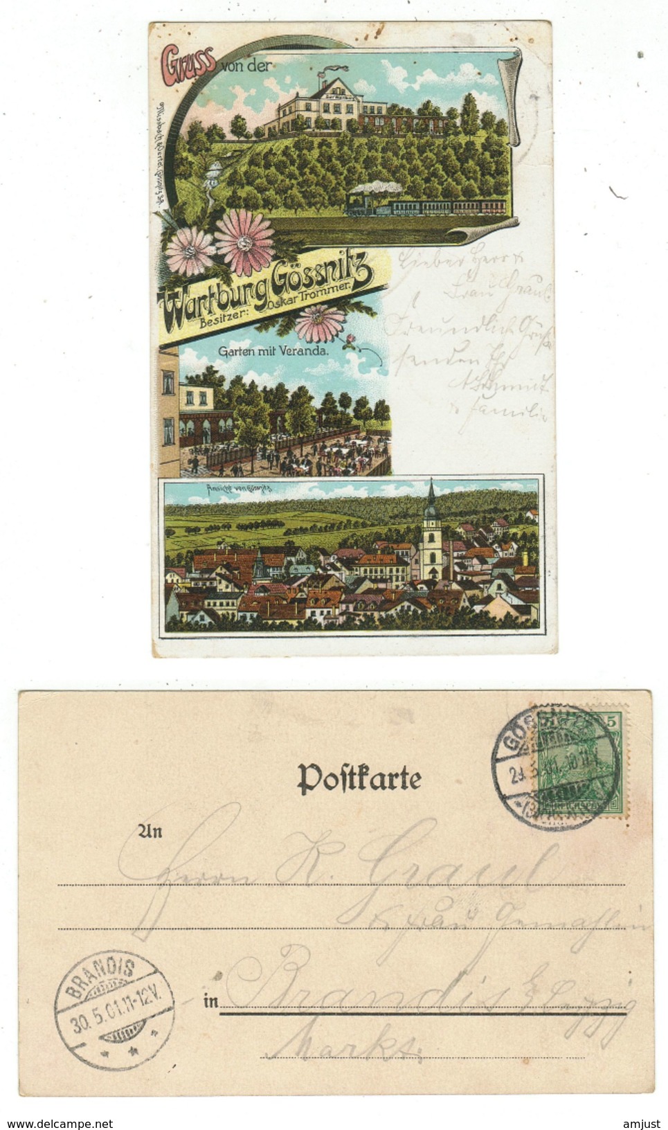 Allemagne // Dutschland // Thuringe // Grüss Aus Wartburg Gössnitz (litho) - Goessnitz