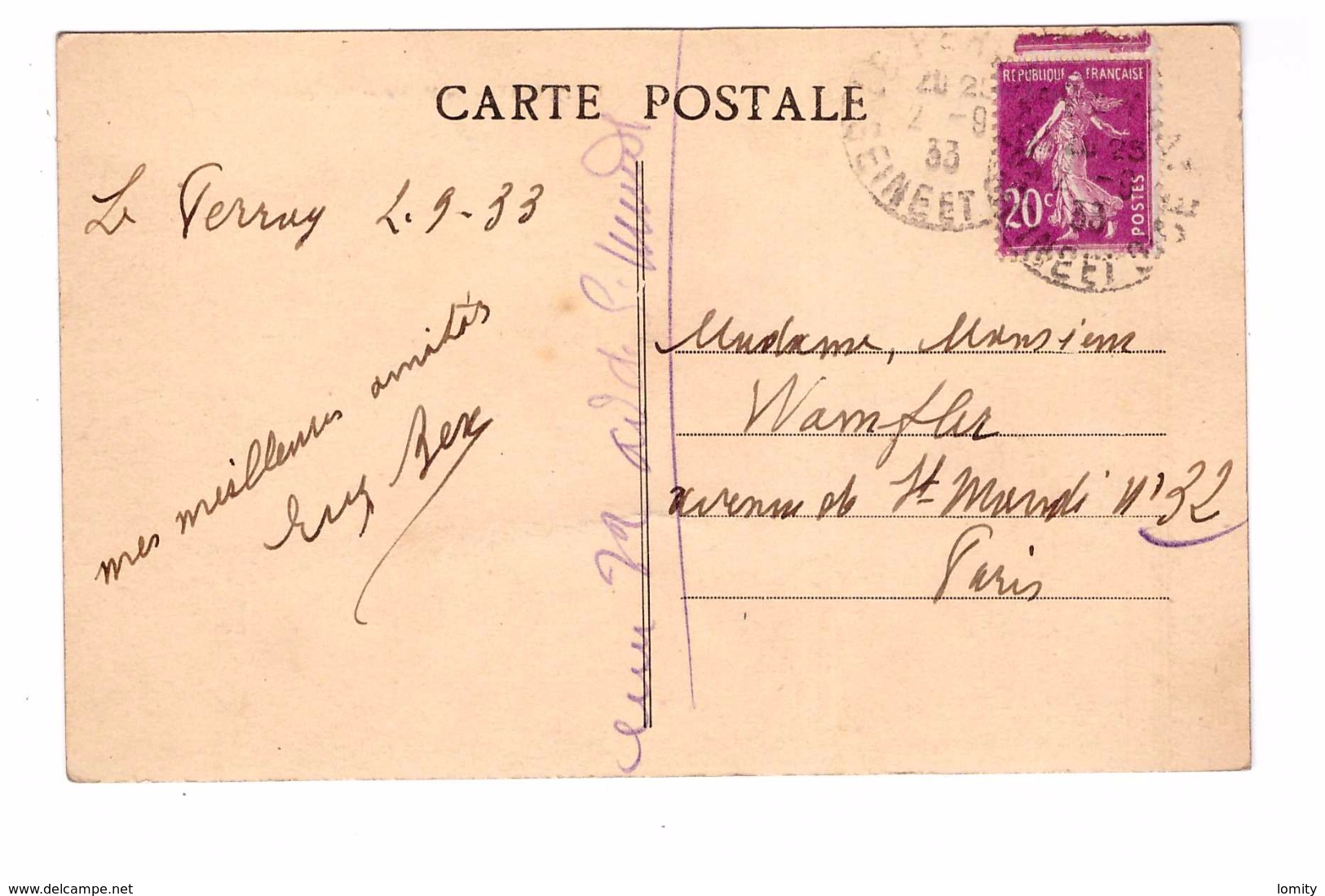 78 Le Perray La Mairie Et Les Ecoles Cachet 1933 Edit Martin Papeterie Journaux - Le Perray En Yvelines